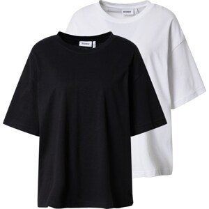 WEEKDAY Oversized tričko černá / bílá