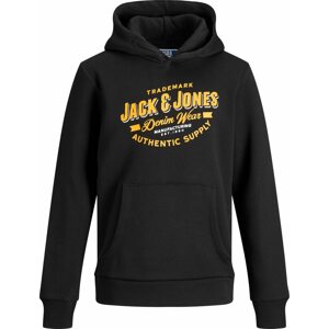 Jack & Jones Junior Mikina žlutá / černá / bílá