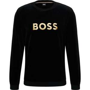 BOSS Black Mikina 'Velour Sweatshirt' zlatá / černá