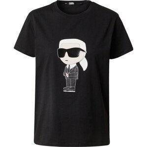 Karl Lagerfeld Tričko 'Ikonik 2.0' černá / bílá