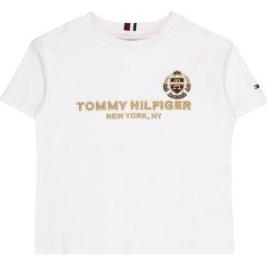 TOMMY HILFIGER Tričko zlatá / bílá