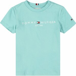 TOMMY HILFIGER Tričko námořnická modř / aqua modrá / červená / bílá