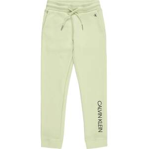 Calvin Klein Jeans Kalhoty světle zelená / černá