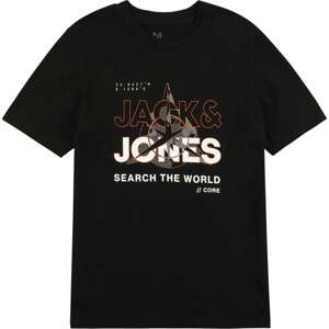 Jack & Jones Junior Tričko šedá / oranžová / černá / bílá