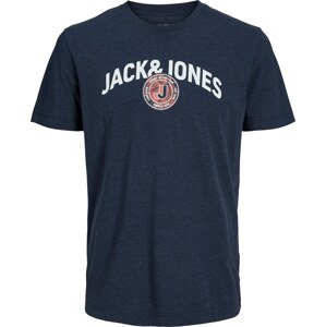 JACK & JONES Tričko námořnická modř / oranžová / bílá