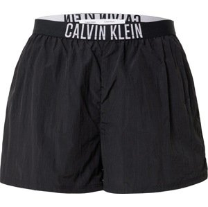 Calvin Klein Swimwear Plavecké šortky černá / bílá