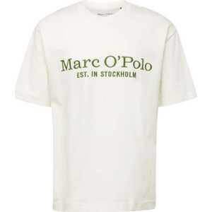 Marc O'Polo Tričko zelená / bílá