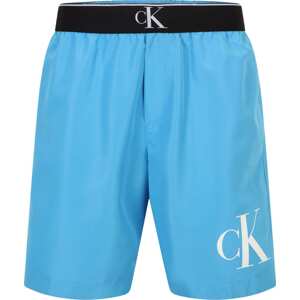 Calvin Klein Swimwear Plavecké šortky 'Monogram' modrá / černá / bílá