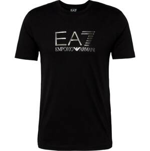 EA7 Emporio Armani Tričko černá / stříbrná
