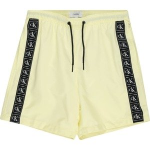 Calvin Klein Swimwear Plavecké šortky světle žlutá / černá
