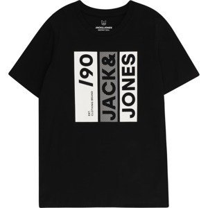 Jack & Jones Junior Tričko šedá / černá / bílá