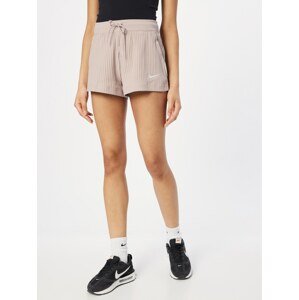 Nike Sportswear Kalhoty šedobéžová / bílá