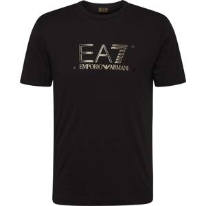 EA7 Emporio Armani Tričko zlatá / černá