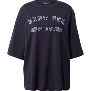 GANT Oversized tričko enciánová modrá / bílá