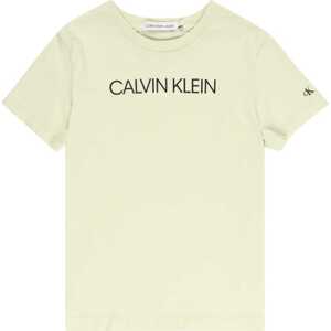Calvin Klein Jeans Tričko pastelově zelená / černá
