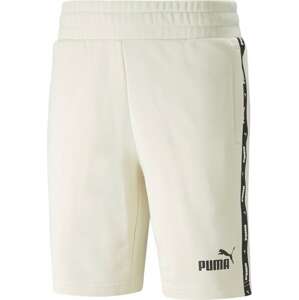 PUMA Sportovní kalhoty černá / bílá / barva bílé vlny
