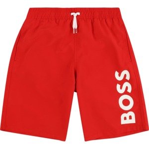 BOSS Kidswear Plavecké šortky svítivě červená / bílá