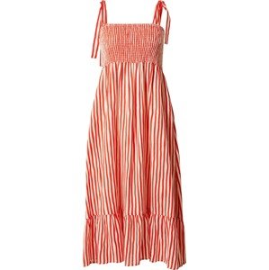 Compania Fantastica Letní šaty oranžově červená / přírodní bílá