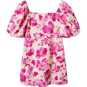 MANGO Letní šaty 'Macarena' béžová / pink / růžová