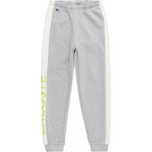 LACOSTE Sportovní kalhoty šedý melír / světle zelená / bílá