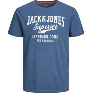 JACK & JONES Tričko chladná modrá / bílá