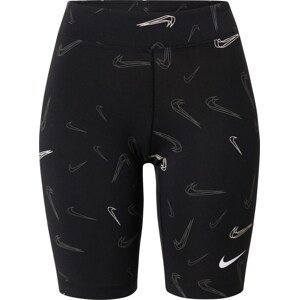 Nike Sportswear Legíny šedá / černá / bílá