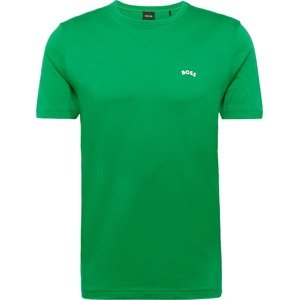 BOSS Green Tričko trávově zelená / bílá