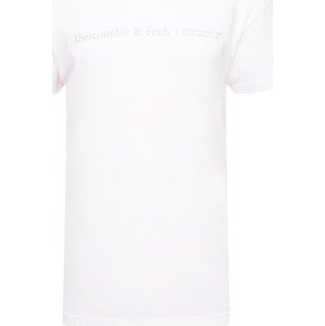 Abercrombie & Fitch Tričko světle šedá / bílá