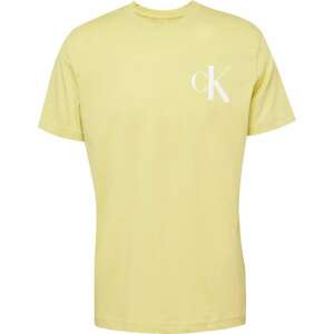 Calvin Klein Jeans Tričko světle žlutá / bílá
