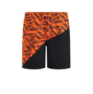 WE Fashion Plavecké šortky oranžová / černá