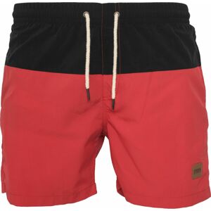 Plavecké šortky Urban Classics pastelově červená / černá