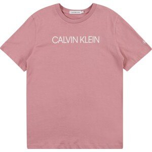 Calvin Klein Jeans Tričko starorůžová / bílá