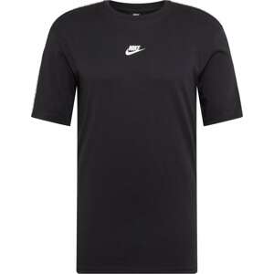 Nike Sportswear Tričko 'Repeat' černá / bílá