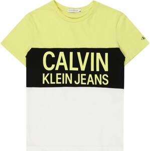 Calvin Klein Jeans Tričko citronová / černá / bílá