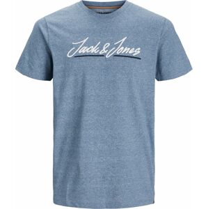 JACK & JONES Tričko 'Tons Upscale' marine modrá / modrý melír / bílá