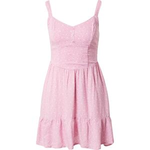 HOLLISTER Letní šaty krémová / trávově zelená / růžová