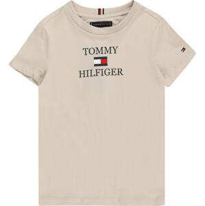 TOMMY HILFIGER Tričko béžová / námořnická modř / červená / bílá