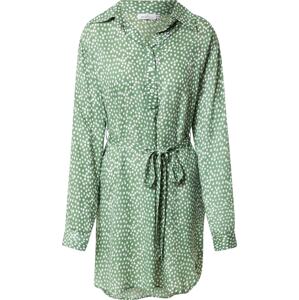 Zwillingsherz Košilové šaty 'Emma' zelená / bílá
