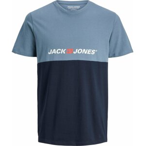 JACK & JONES Tričko námořnická modř / kouřově modrá / bílá