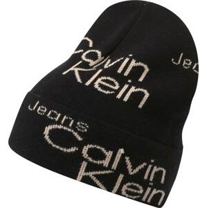 Calvin Klein Jeans Čepice béžová / černá