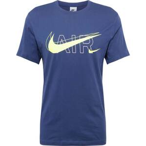 Nike Sportswear Tričko enciánová modrá / světle žlutá / bílá