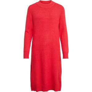 VILA Úpletové šaty červená