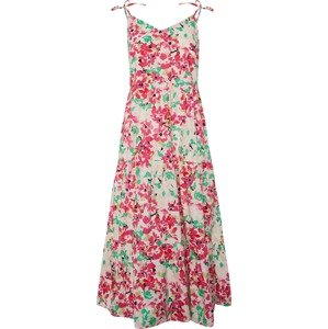 Pieces Petite Letní šaty 'SHADOW' nefritová / pink / pastelově růžová / bílá