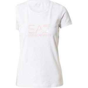 EA7 Emporio Armani Tričko pastelově růžová / bílá