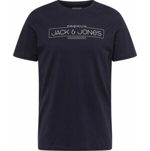 JACK & JONES Tričko 'BOOSTER' námořnická modř / bílá