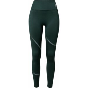 PUMA Sportovní kalhoty 'Exhale' smaragdová / stříbrná / bílá
