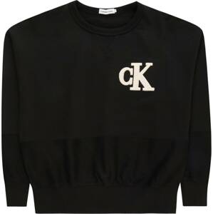 Calvin Klein Jeans Mikina krémová / černá