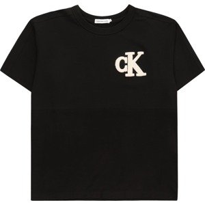 Calvin Klein Jeans Tričko krémová / černá