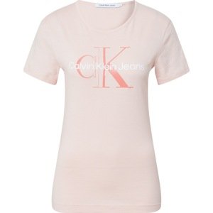 Calvin Klein Jeans Tričko tmavě oranžová / růžová / bílá