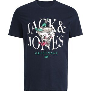 Jack & Jones Plus Tričko 'AFTERLIFE' námořnická modř / zelená / pink / bílá